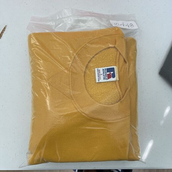 Vintage Russell Athletic Sweatshirt Mens Large Yellow Crewneck Pullover USA 90s - Picture 14 of 14